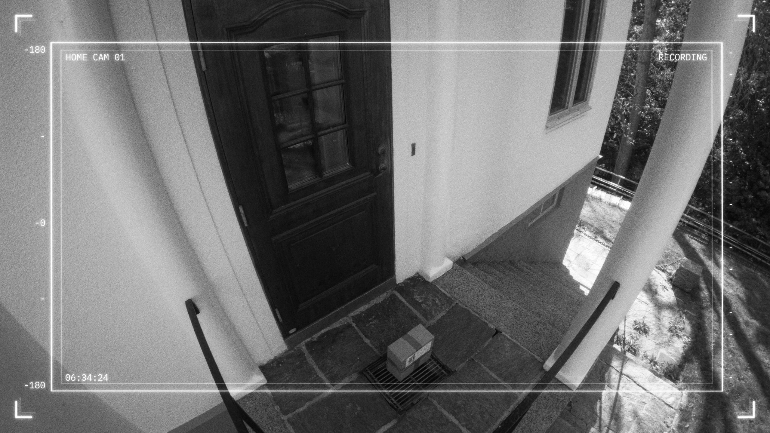 Package delivered to a home doorstep