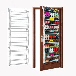 Over Door Shoe Rack Organizer, 36 Pairs, Metal Wire