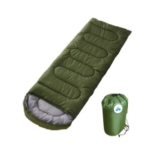 Local Stock Hooded Camping Sleeping Bag for Outdoor Travel Hiking - Army Green