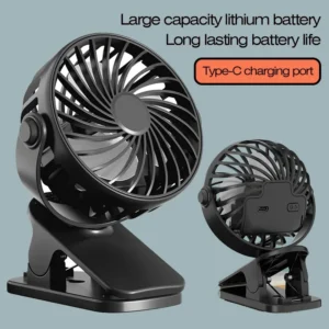 720°Rotatable Clip Fan Mini Cooler Fan Built In Night Lamp USB Rechargeable Personal Portable Fan For Outdoor Camping Ventilador