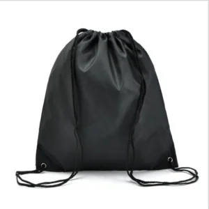 5pcs Black portable sports bag, drawstring cycling backpack, gym shoes bag, clothes backpack