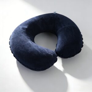 Travel Essential! Portable Inflatable U-Shaped Neck Pillow for Long-Distance Flights, Skin-Friendly Flocked Material, Office Nap Pillow, Minimalist Storage, Must-Have Travel Gadget