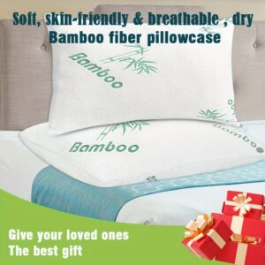 2pcs Pillow Core And Pillowcase Sold Separately; Bamboo Fiber Pillowcase, Soft And Breathable; Luxury Hotel Quality Pillow Core, Protecting The Cervical Spine