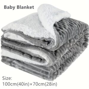 Soft Gray Fleece Baby Blanket – Perfect for Travel, Warm And Comfortable, Ultra-Soft And Plush Throws for Couch Or Sofa – Lightweight And Cozy Fuzzy Blankets for Infants