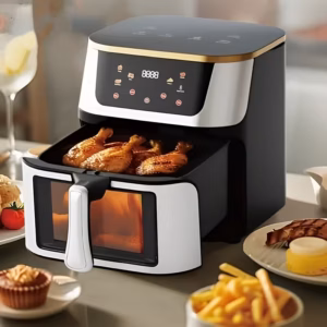 Chefs Choice 12L Digital Air Fryer, Stainless Steel, Visible Window, Internal Light, 8 Presets, Touchscreen, Nonstick Basket, 1400W, Large Capacity