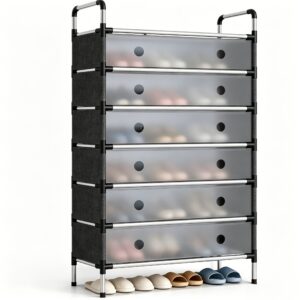 Simple 7-layer Shoe Rack, Layered Entrance, Household with Door, Dust-proof Storage Rack, Space-saving, Corridor, Aisle, Doorway, Outside the Door, Stairwell, Dormitory Shoe Cabinet