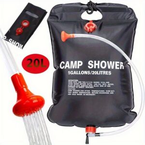 [Portable Shower Bag] 1pc 20 Liters (4.4 Gallons) Portable Camping Shower Bag/Detachable Hose And On/Off Switch Showerhead - Outdoor Travel Gear for RV, Beach, Hiking