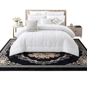 7 Piece Bedspread Set King Size, Floral Leaf Pattern
