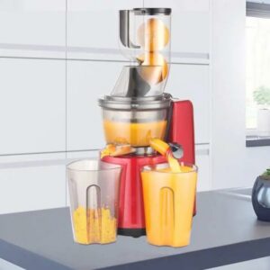Multifunctional Juicer Red Slow Juicer, Large Feed Chute