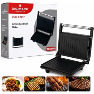 Grill Sandwich Maker 1300W with Non Stick Plates Panini Press Toast Maker Grilling Sandwiches Vegetables BBQ And Snacks